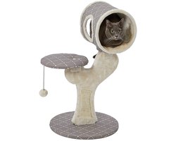 Midwest Homes for Pets kattenboom, model 138S-MRD, Salvador kattenmeubel, met sisal krabmat en uitkijkpunt, paddenstoel/ruitpatroon, klein