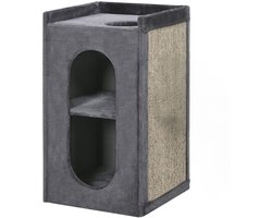 MKSS® Krabton Voor Katten - Krabpaal - Krabmeubel - 45x45x80cm - Grijs