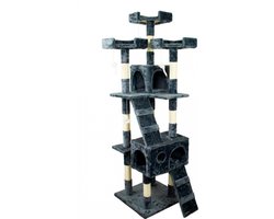 Mobiclinic Tom - Kattenmeubel - Max 10 kg - Krabpaal voor katten - 4 hoogtes - Donkergrijs - Geschikt voor meerdere katten