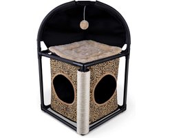 Modern Krabpaal voor Katten - Chic Kattenappartement met Slaapgedeelte en Krabmogelijkheden