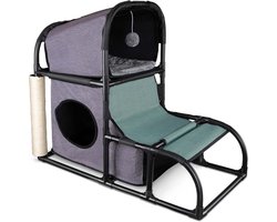 Moderne Kattenboom met Krabpaal en Slaapplek - Donkergrijs Kattenappartement
