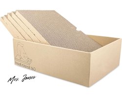 Mrs. Jones Krabplank voor katten - golfkarton recyclebaar - dubbelzijdige kattenkrabbox 43 x 254 x 127 cm - slapen spelen krabben .