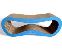 Mruu&Pruu GROOT KATTENKRAASBED 78x28x24 cm blauw Kattenmand Krabplank Krabpaal Karton Krabmand Kattenbed