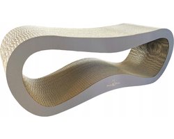 Mruu&Pruu GROOT KATTENKRAASBED Kattenmand Krabplank Krabpaal Karton Krabmand Kattenbed 78x28x24 cm leigrijs