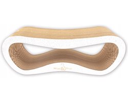 Mruu&Pruu GROOT KATTENKRAASBED Kattenmand Krabplank Krabpaal Karton Krabmand Kattenbed 78x28x24 cm WIT