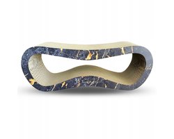 Mruu&Pruu GROOT KATTENKRAASBED Kattenmand Krabplank Krabpaal Karton Krabmand Kattenbed 78x28x24 cm zwart marmer