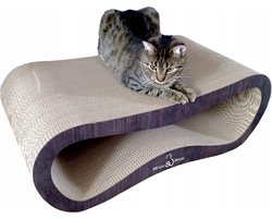 Mruu&Pruu GROOT KATTENKRAASBED Kattenmand Krabplank Krabpaal Karton Krabmand Kattenbed XXL LEON | 78x28x40 cm
