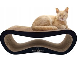 Mruu&Pruu GROOT KATTENKRAASBED Krabpaal Krabkarton Kattenmand Krabplank Krabpaal Karton Krabmand Kattenbed 78x28x24 cm zwart