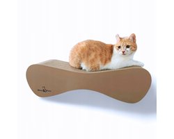 Mruu&Pruu GROTE KARTONNEN KAT SCRATTER Kattenmand Krabplank Krabpaal Karton Krabmand Kattenbed 70x23x24 cm CAPPUCINO
