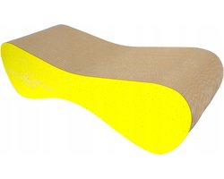 Mruu&Pruu GROTE KARTONNEN KAT SCRATTER Kattenmand Krabplank Krabpaal Karton Krabmand Kattenbed 70x23x24 cm geel