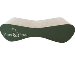 Mruu&Pruu GROTE KARTONNEN KAT SCRATTER Kattenmand Krabplank Krabpaal Karton Krabmand Kattenbed 70x23x24 cm GROEN