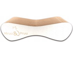 Mruu&Pruu GROTE KARTONNEN KAT SCRATTER Kattenmand Krabplank Krabpaal Karton Krabmand Kattenbed 70x23x24 cm WIT