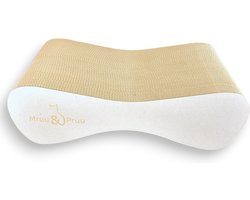 Mruu&Pruu GROTE KARTONNEN KAT SCRATTER Kattenmand Krabplank Krabpaal Karton Krabmand Kattenbed XXL 70x23x40 cm wit