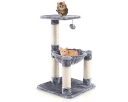 Multi-level Kattenboom Soft Wrapped Kattenboom met Knusse Hangmat Grijs