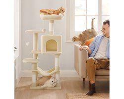 Multi -verdiepingen tellende kattenboom - krabpaal - katachtige toren - ideaal voor spel - 45 x 35 x 112 cm
