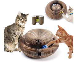 Multifunctionele 2-in-1 Kattenkrabplank met Interactieve Bal en Klokbel