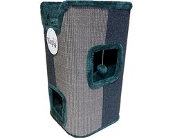 NapZZZ Katten krab/klimmeubel met 2 gaten 70 cm grijs/Groen