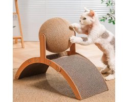 Krabplank: Natuurlijke sisal krabplank met bal - konijn krabspeelgoed - krasbehoeften - meubelbescherming - 35 x 15 x 26 cm
