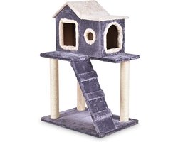 Nieuwe Kattenboom met Ladder en Krabmogelijkheden - Compact Grijs Speeltoestel