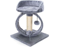 Nobleza Katten krabpaal grijs - Krabpaal met speeltjes 48 cm - Grijs