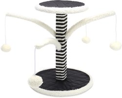 Nobleza Katten krabpaal - Krabpaal voor katten - Krabpaal pluche - 35x35x44 cm - Zwart / Wit