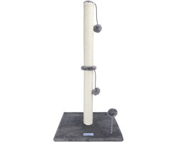 Nobleza Krabpaal met Speelballetje - Krabpaal voor Katten - Kattenspeelgoed - 41x41x80cm - Grijs