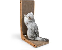 Nobleza Krabplank - Krabkarton voor Katten met Speelballetje - Krabpaal Karton - 24,5x40x60 cm