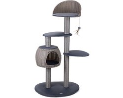 Krabpaal: Outdoor krabpaal voor katten met lig- en speelplekken - grijs