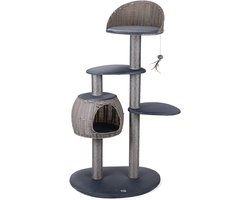 Outdoor krabpaal voor katten met ligplaatsen en speelruimte - grijs