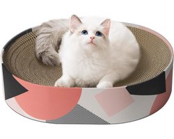 Ovaal Gegolfd Kraskussen Kattenkrabber van Karton - Duurzaam Kattenkrabbed Recyclebord voor Meubelbescherming