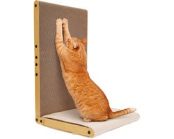 Ownpets Kattenkrabplank, 68 cm hoog L-vormig krabplankje voor katten, Kattenkrabplank voor muren en hoeken, Groot, 68 x 40 x 40 cm, Duurzame krabplank, Meubelbescherming voor binnenkatten