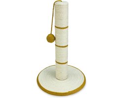 Paalkrabber met bal voor katten - Wit Goud - 30x30x46 cm - Kattenspeelgoed