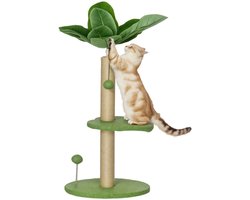 PawHut-kattenboom-pluchen teddybeer-40x40x83cm-groen