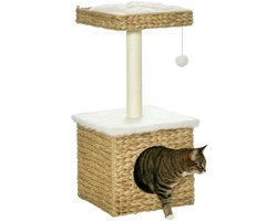 PawHut-kattenboom-spaanplaat-40x40x83cm-bruin