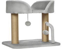 PawHut Kattenboom - Spaanplaat - 48x38x42cm - Lichtgrijs