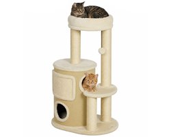 Krabpaal: PawHut Kattenboom-Spaanplaat, sisal-55L x 39B x 90H cm-Beige