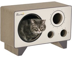 PawHut-kattenkrabpaal-57x24,5x39cm-golfkarton-natuurlijk hout