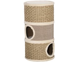 PawHut Kattenkrabpaal Kattenton voor katten 3 niveaus Krabpaal klimboom sisal D30-326