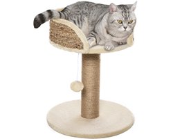 Krabpaal: PawHut-Kattenkrabpaal-Spaanplaat-40x40x49cm-Café