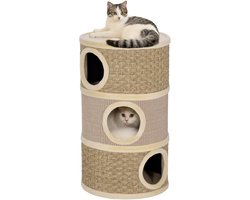 Krabton: PawHut Kattentoren Spaanplaat, Polyester 45L x 45B x 79H cm Khaki+Koffie