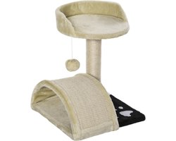 PawHut Krabboom met speelballen kattenkrabboom krabpaal sisaltouw D30-033-1