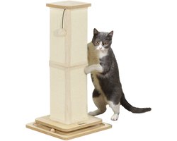 PawHut krabpaal - 3-in-1 - 34x34x67H cm - eikenhoutkleur