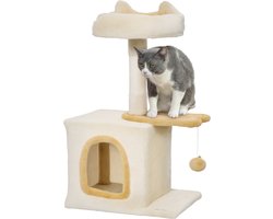Krabpaal: PawHut krabpaal - Spaanplaat - 40x30x72cm - Beige