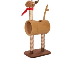 PawHut krabpaal - voor middelgrote katten - 48x34x98 cm - bruin