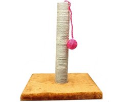 Krabpaal: Pet Toys - Krabpaal - Met Balletje - Hout - 30 x 35 cm