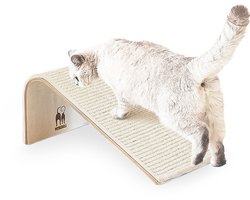 Petrebels Design Krabplank Hout - Archie 38 x 17 x 23 cm - Premium Kwaliteit Krabmat met Sisaltapijt - Kleur Naturel