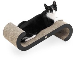 Petrebels Krabkarton voor Katten - Bella 60 - Zwart - Stevig Karton - Design Krabplank - 60 x 28 x 18 cm
