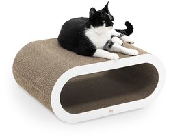 Petrebels Krabkarton voor Katten - Daisy 59 - Wit - Stevig Karton - Design Krabplank - 58,5 x 42 x 25,5 cm