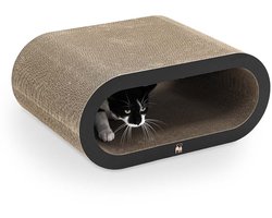 Petrebels Krabkarton voor Katten - Daisy 59 - Zwart - Stevig Karton - Design Krabplank - 58,5 x 42 x 25,5 cm