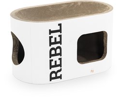 Petrebels Krabkarton voor Katten - Ruby 60 - Wit - Stevig Karton - Design Krabhuis - 60 x 32 x 34 cm